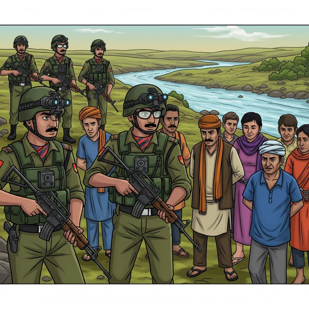 BSF personnel patrolling along India-Bangladesh border