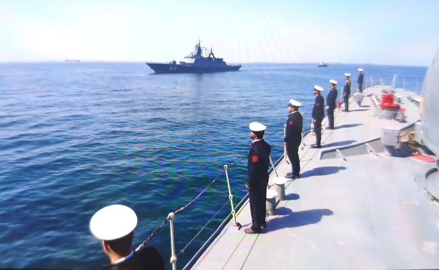 Iranian and Russian forces coordinated naval exercises in the Gulf of Oman