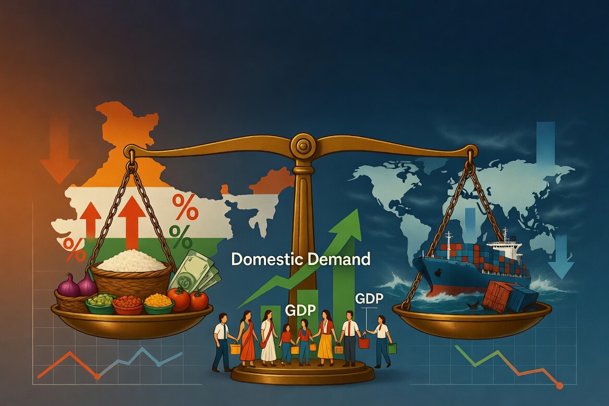 "India’s Inflation-Export Paradox: Can Domestic Demand Sustain Growth Amid Rising Food Prices and Weak Global Trade"