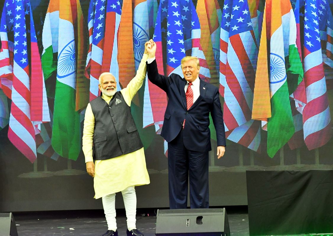 Indian Prime Minister Narendra Modi with US President Donald Trump at the Howdy Modi event in Houston on September 22, 2019