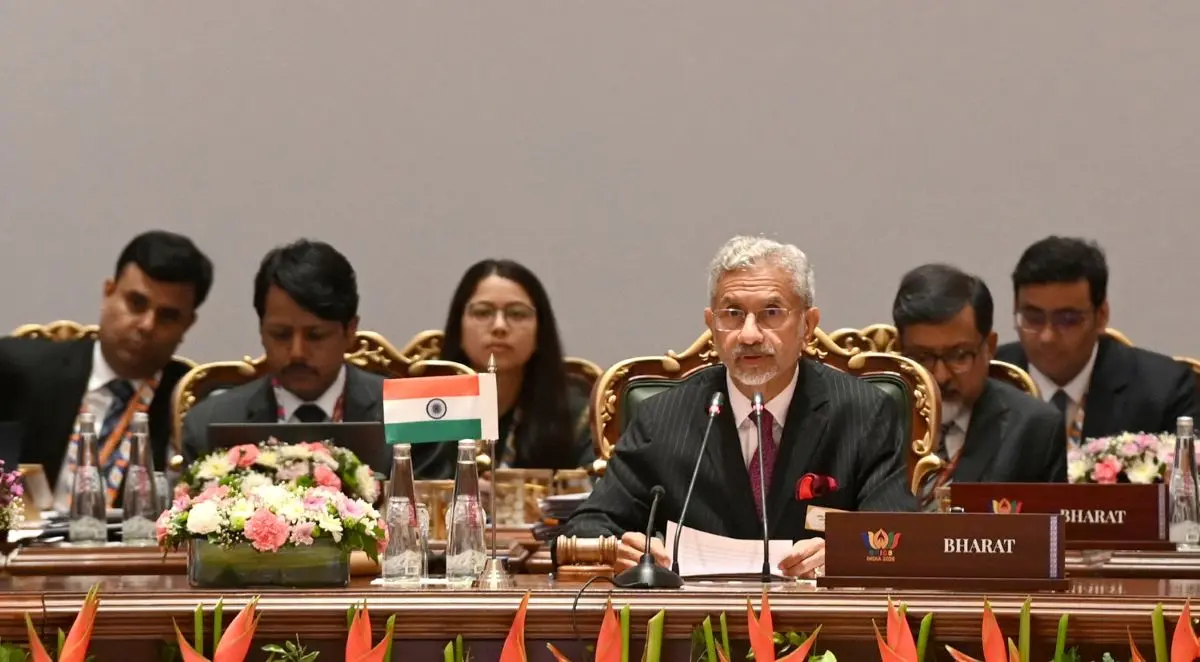 India's External Affairs Minister Dr. S Jaishankar addressing BRICS Foreign Ministers’ Meeting in New Delhi on May 15, 2026.