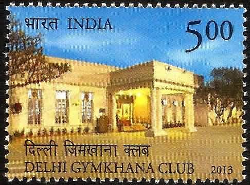 A a specially designed commemorative postage stamp released by erstwhile President of India Pranab Mukherjee on the 100th anniversary of the iconic Delhi Gymkhana Club on July 3, 2013