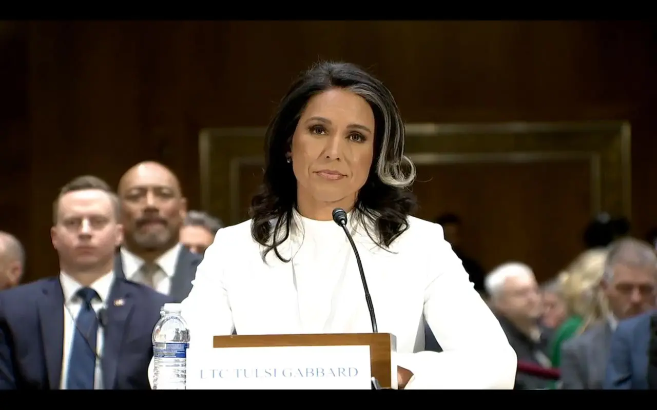 Tulsi Gabbard at her hearing before the U.S. Senate Select Committee on Intelligence on January 30, 2025
