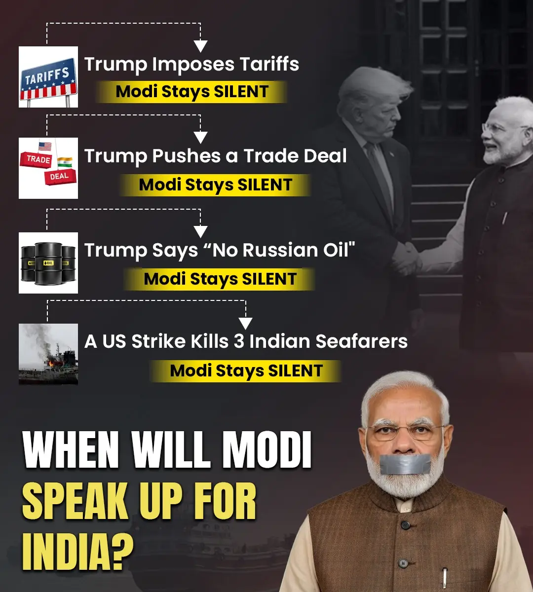Indian National Congress's social media post, attacking Prime Minister Narendra Modi demanding clarifications on a range of issues concerning India-US relations