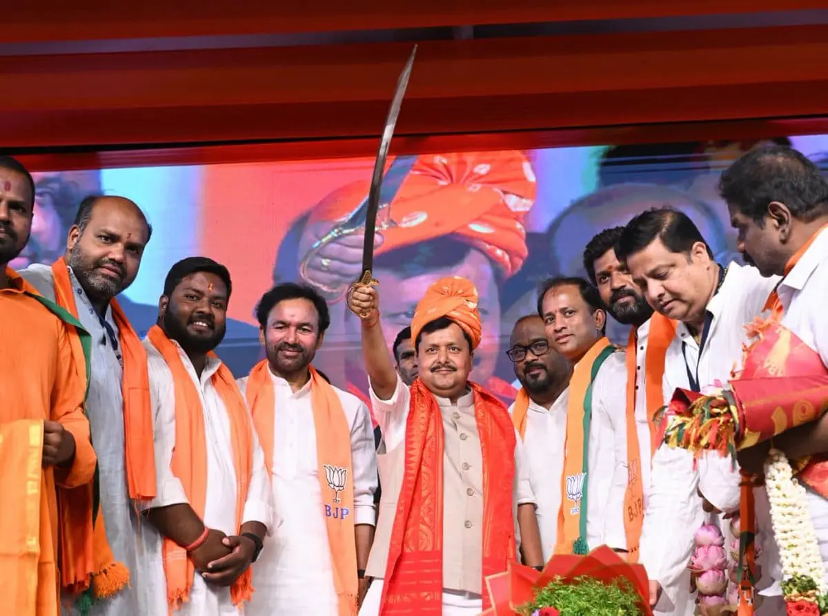 BJP national president Nitin Nabin at a meeting of booth presidents of the party in Hyderabad, Telangana on June 29, 2026