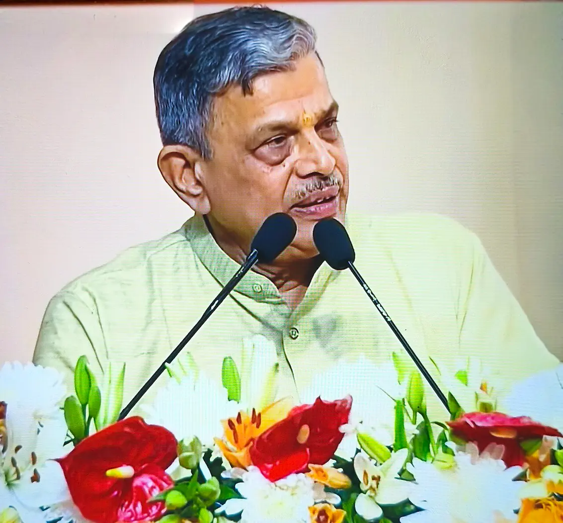 RSS general secretary Dattatreya Hosabale addressing an event